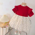 Girls' summer dress : korean style, trendy new arrival, chic infant and toddler dress with flutter sleeves, polka dot print, and round neck