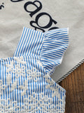 spring/summer cross-border exclusive: premium embroidered flutter sleeve top + bowknot shorts two-piece set for infants and toddlers
