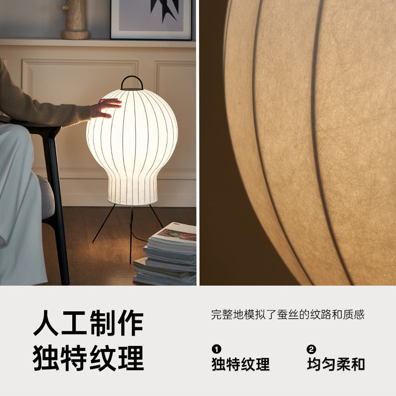 Balloon floor lamp design vertical living room table lamp minimalist cream wind living room sofa bedroom atmosphere silk lamp