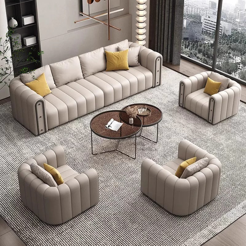 High-end sofa and coffee table combination booth u-shaped modern party booth room cinema entertainment club reception sofa
