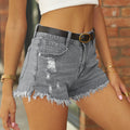 European and american clothing  cross-border trade  new style ripped tassel elastic  denim shorts hot pants trendy