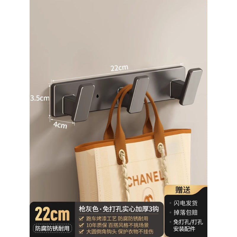 Over-the-door hook, no-drill wall mount hanger, heavy-duty adhesive, weight-bearing entryway coat hook, wall-mounted hook rack