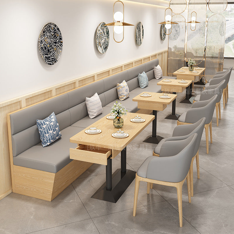 Catering restaurant Hot pot restaurant Restaurant Restaurant Table and chair theme music Dining bar Western restaurant Semicircular card seat sofa Table and chair against the wall