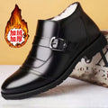 Men's winter warm cotton shoes - fleece lined, non-slip, casual high-top cotton shoes for men, elderly cotton shoes, men's leather cotton shoes for seniors