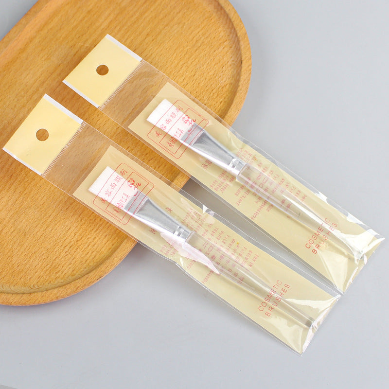 Wholesale facial mask brush - individually wrapped makeup brush - beauty salon spa application brush - white soft bristles - transparent handle brush