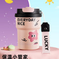 High-style coffee thermos, premium quality double-walled coffee mug for women, 316l stainless steel straw cup, factory direct wholesale