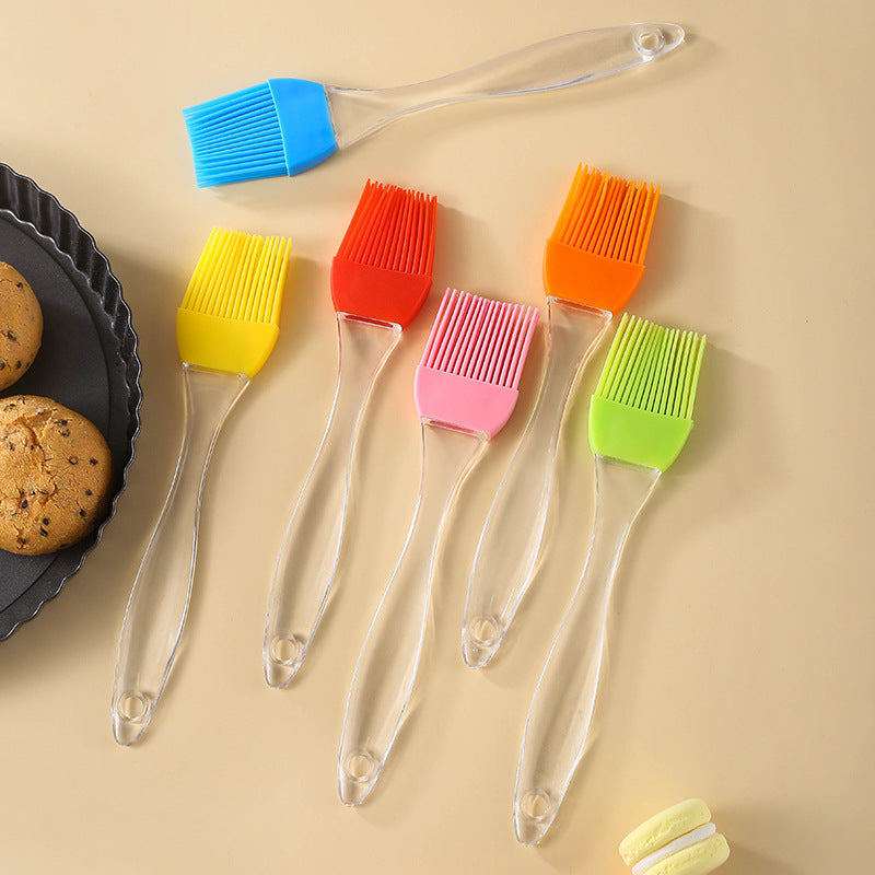 Ready-to-ship clear crystal handle large split silicone basting brush - bbq, cooking, and seasoning brush - in stock