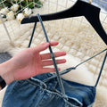Frenchretroclassy square collar halter suspender single breasted denim dress female pure lust hot girl backless long skirt