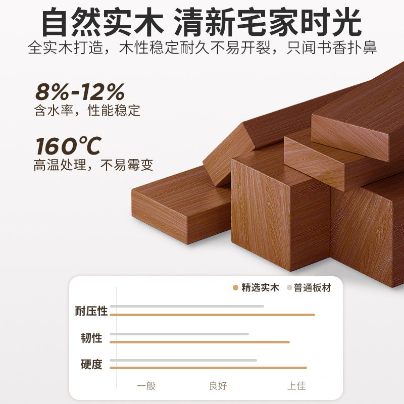 Retro American floor-to-ceiling bookcase Solid wood small cabinet Locker Living room storage Display cabinet Integrated dust rack