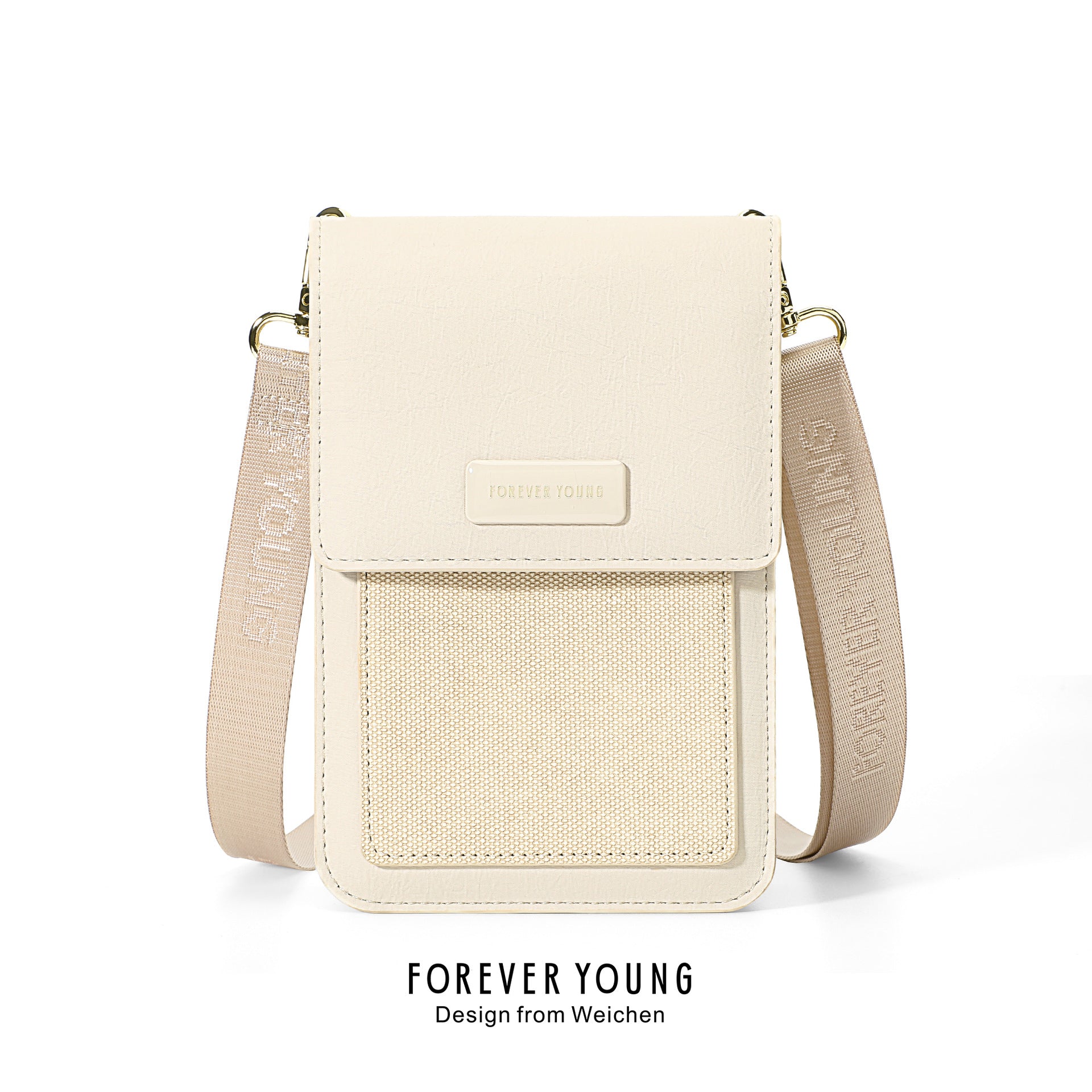Forever young vertical mobile phone bag female Korean version printed shoulder messenger bag bag large capacity