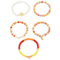 Wholesale polymer clay shell bracelet set - cross-border colorful beach vacation style handmade beaded imitation pearl flower bracelet