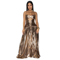 C7523 cross-border   fashion women's sexy camisole elegant prom sparkly dress