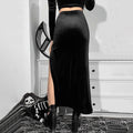 fall/winter new arrivals: export-quality european & american streetwear - rock 'n' roll sexy slit midi skirt for halloween