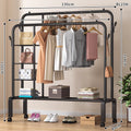 【upgraded】side storage mesh single-tier double-rail 130 black + casters