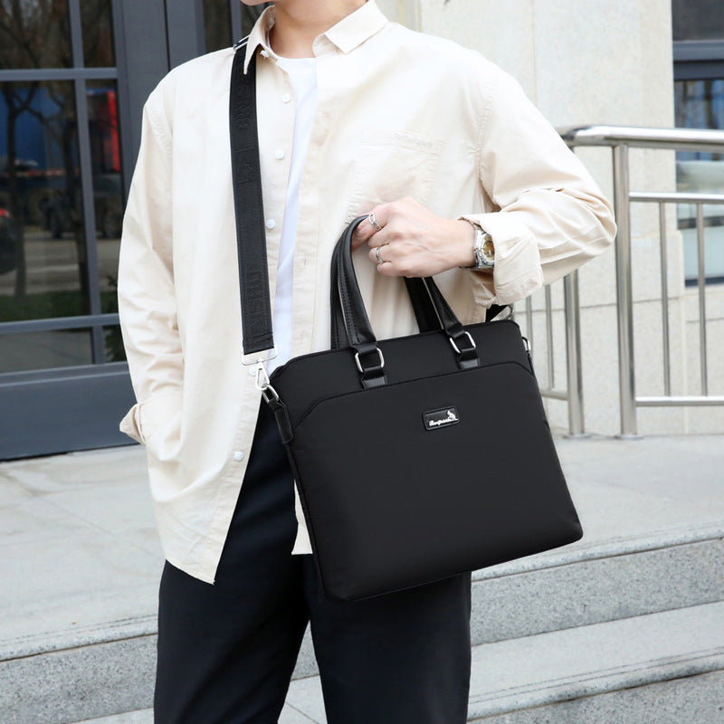 New Men's Business Meeting Bag Waterproof Oxford Cloth Bag Portable Office Bag File Bag Large Capacity Briefcase