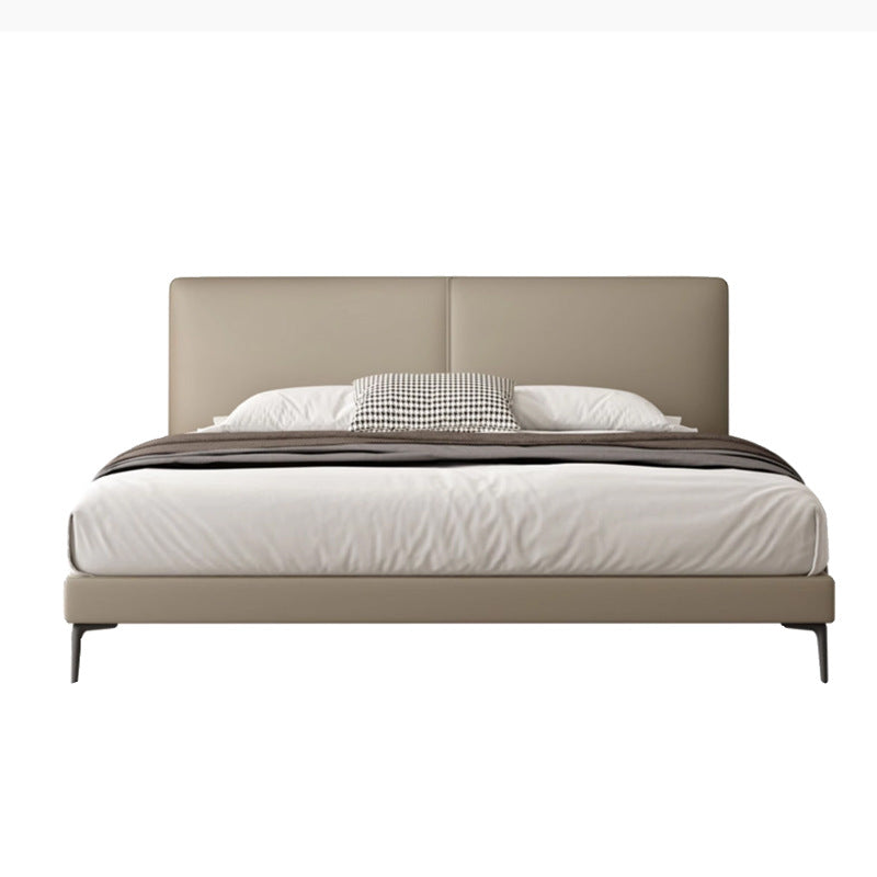 Foshan wholesale furniture small apartment double solid wood bedside bed modern casual first layer cowhide personalized leather bed