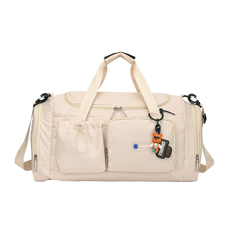 Oxford cloth sports multi-pocket fitness bag, light portable short-distance travel bag can be put on a tie rod duffel bag.