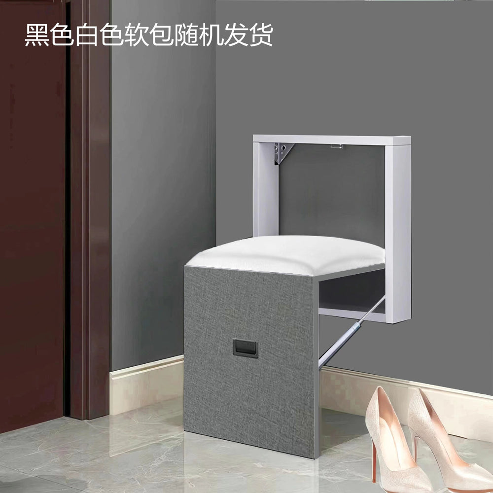 Folding shoe changing stool with soft bag, wall-mounted ultra-thin wall-mounted chair, invisible stool at the door, wall-mounted hidden stool