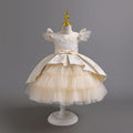 European and american new style girls' flower girl princess dress, airplane sleeve wedding dress, model runway evening gown, kids' dress