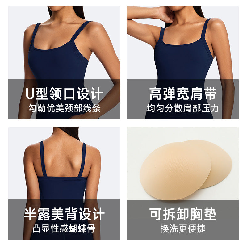 eco-friendly nylon yoga tank top - outdoor training sports vest - running & fitness top for women