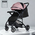 Stylish, lightweight, foldable, high-view four-wheel shock-absorbing baby stroller with one-click fold