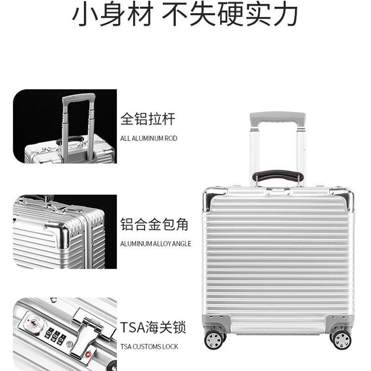 All-aluminum magnesium alloy trolley case 18-inch boarding case 20-inch suitcase bag all-metal small suitcase password box