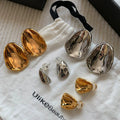 Stylish gold and silver unique exaggerated large metal earrings for women 2026new arrival popular classy sense accessible luxury earrings earrings