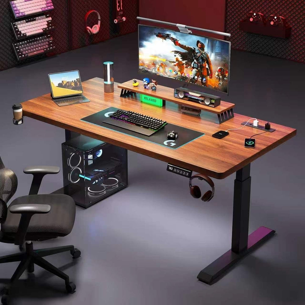 Electric adjustable height carbon fiber computer desk - desktop gaming desk - height adjustable office table