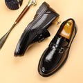 Men's leather shoes: new trendy fashion business dress shoes, non-slip, wear-resistant, slip-on loafers, casual moccasins