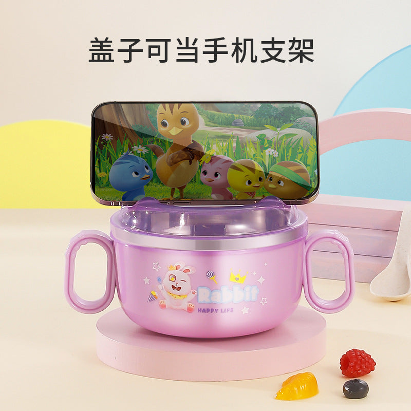 Baby food bowl - anti-drop, anti-scald, 304 stainless steel feeding bowl for infants and toddlers - perfect for on-the-go meals