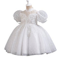 Girls' dresses: custom-made princess gowns for international e-commerce, european and american style flower girl dresses with sequins and tulle skirts, runway performance costumes