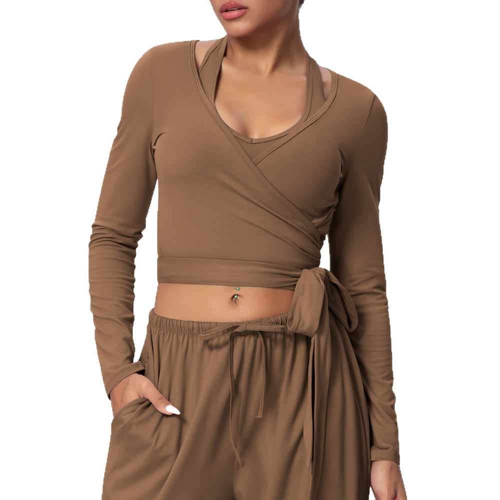New women's solid color brushed quick-dry compression tank top with criss-cross straps and v-neck – perfect for running, fitness, and yoga