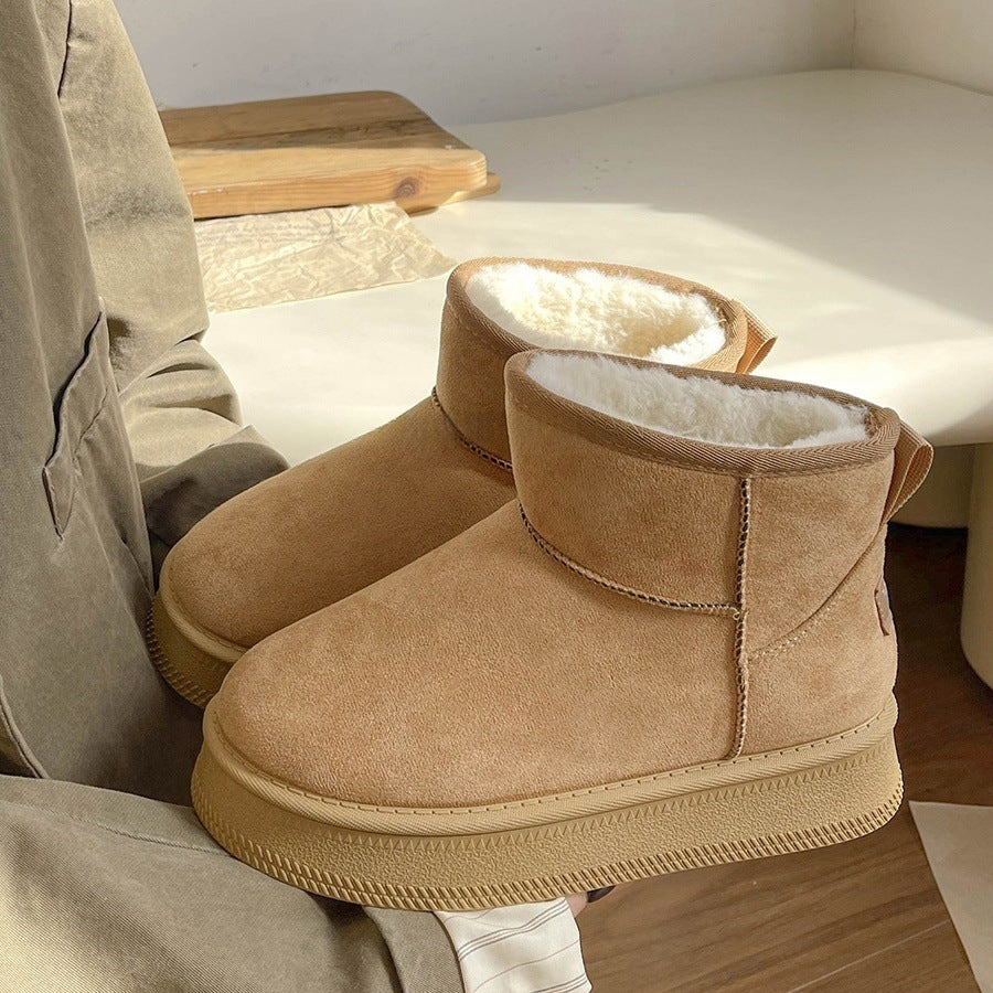 Snow boots for women 2026new arrivalwinterthick sole birkenstock cotton shoes fleece-linedthickened short boots non-slipheattechnortheast