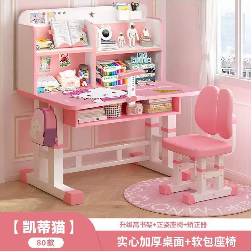 Multi-functional children's study desk for primary and middle school students - adjustable height, bedroom desk and chair set for writing and homework