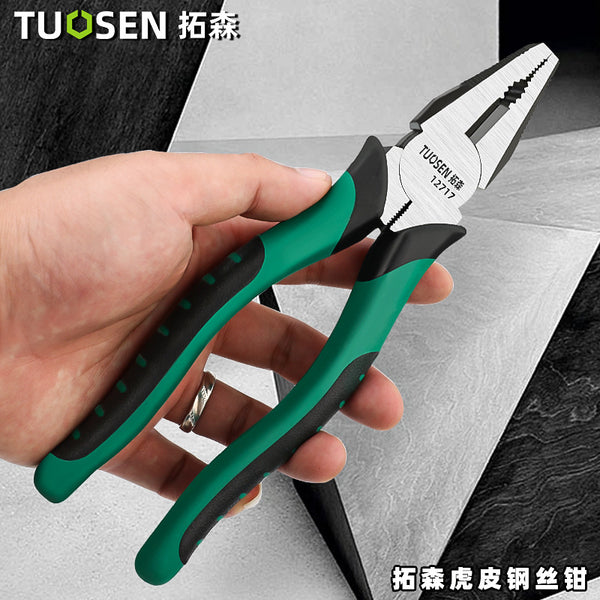 Tuosen Tools Wholesale 8-inch wire pliers handmade pliers 6-inch flat pliers electrician wire cutters multi-functional vice