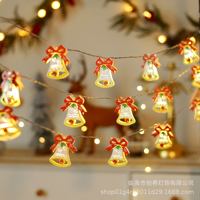 Christmas decorative light string wrought iron deer bells snowflake set holiday lights store premium birthday girl baking