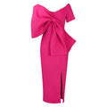 D395 party dressexport women's sexy big bow slit dress hip skirt fashiondress