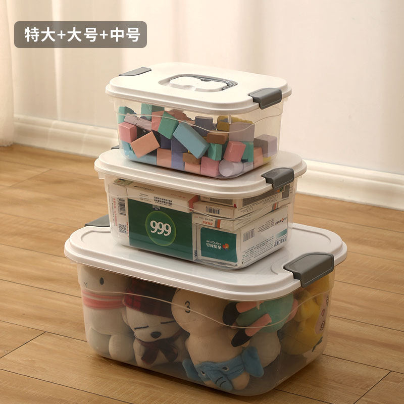 Household wardrobe storage box Clothes toys Books Transparent storage box Plastic snacks Car finishing box Storage box