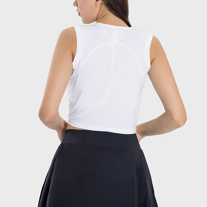 New arrival: spicy chic comfortable & breathable sports tank top - women's outdoor fashion, versatile tie-up ruched yoga top dss061