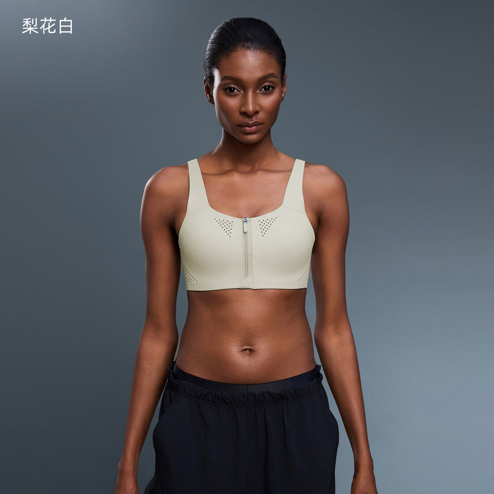 High-intensity support sports bra - front zipper, integrated yoga cup, shockproof, running & training, beautiful back bra - d25116