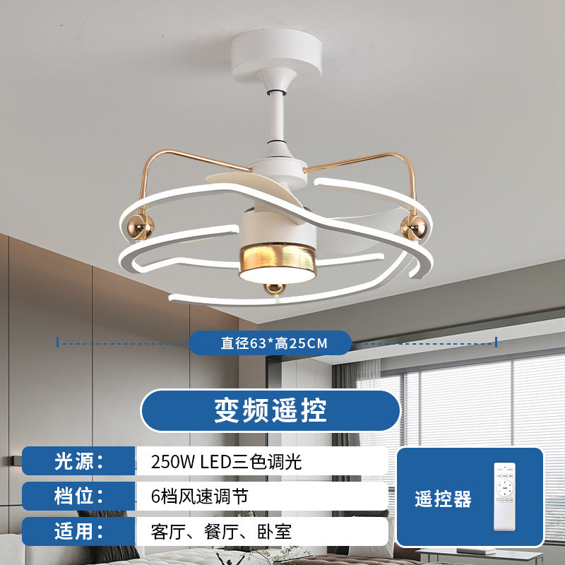 2025 New Fan Light Silent Ceiling Fan Light Restaurant Dining Room Bedroom Electric Fan Light Integrated Zhongshan Ceiling Fan Lighting