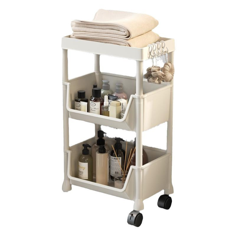 Mobile cart for home snacks, multi-tier storage shelf, living room bookshelf, mobile kitchen fruit and vegetable cart