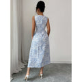 Shipped:  new summer collection - women's slim-fit, figure-flattering, square neck, sleeveless printed dress for cross-border e-commerce