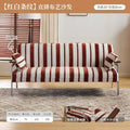 Nordic japanese style solid wood leather sofa - compact, creative, minimalist design for living room or bedroom - available in 3-seater and 2-seater options - natural wood aesthetic