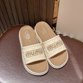 2024 new women's summer korean style hot seller rhinestone two-tone platform slippers - indoor/outdoor non-slip trendy beach wedge sandals