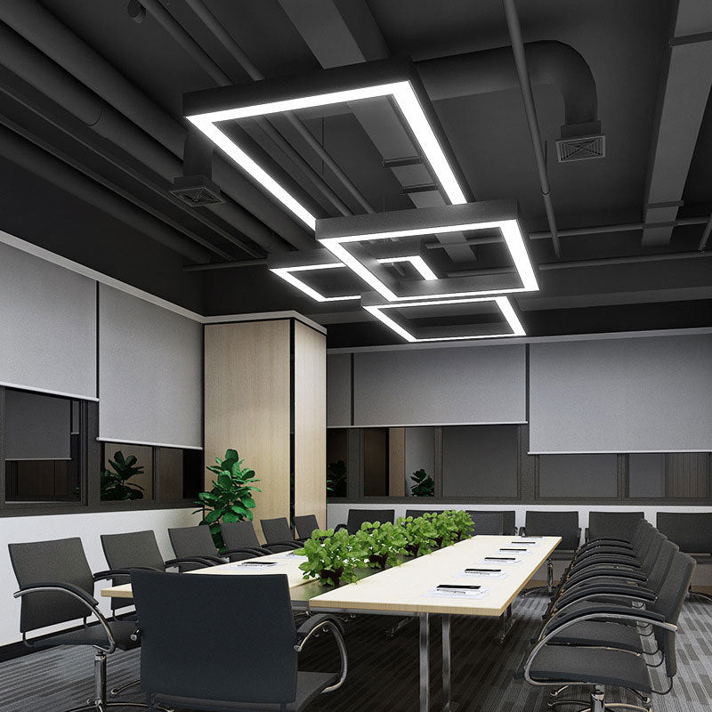 Rectangle chandelier office non-standard custom rectangular lamp rectangular conference room lamp chandelier exhibition hall chandelier