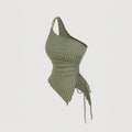 spring/summer new arrivals:  cross-border women's sexy one-shoulder tank top - unique design, slim fit vest