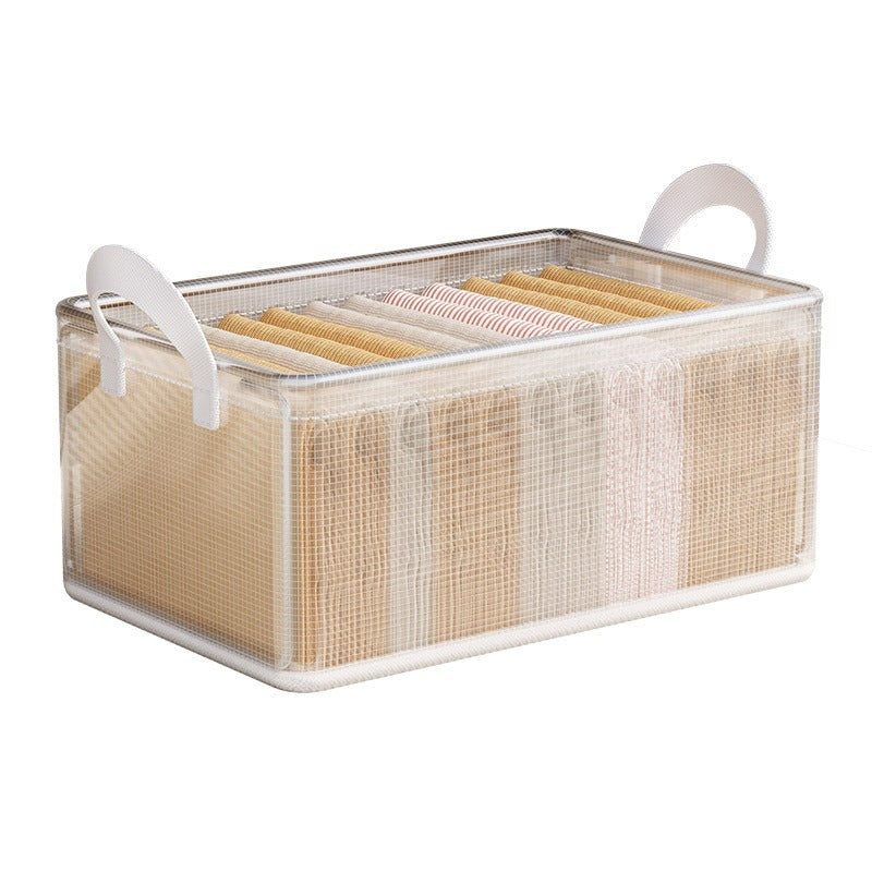 Cross-border PVC transparent steel frame box, clothes storage box, household finishing storage box, multi-functional clothing storage basket