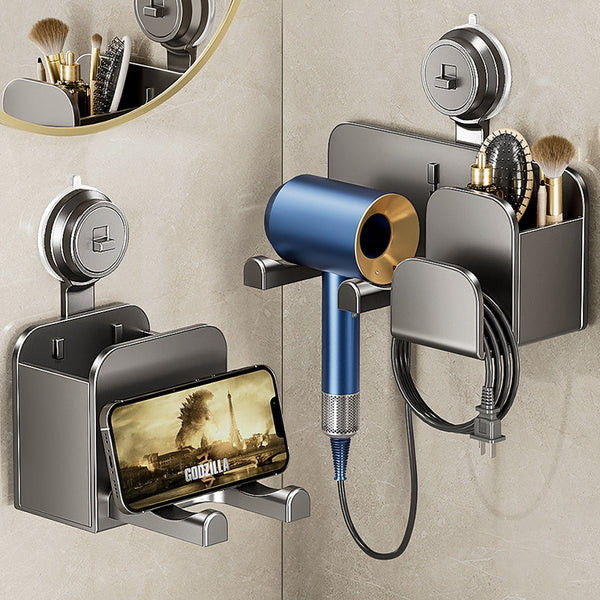 Toilet Suction Cup Hair Dryer Shelf No Punching Bathroom Suction Cup Fan Bracket Toilet Hair Dryer Storage Rack