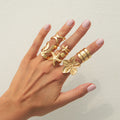 Wholesale alloy ring sets - european & american style, new ocean-inspired accessories, unique & trendy sun & starfish finger rings for women